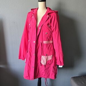 Betsey Johnson Fuschia Rain Coat